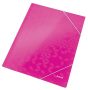   LEITZ Gumis mappa, 15 mm, karton, A4, LEITZ "Wow", rózsaszín