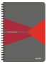   LEITZ Spirálfüzet, A5, kockás, 90 lap, laminált karton borító, LEITZ "Office", szürke-piros