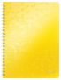   LEITZ Spirálfüzet, A4, vonalas, 80 lap, LEITZ "Wow", sárga