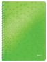   LEITZ Spirálfüzet, A4, vonalas, 80 lap, LEITZ "Wow", zöld