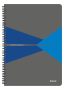   LEITZ Spirálfüzet, A4, kockás, 90 lap, laminált karton borító, LEITZ "Office", szürke-kék