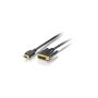 EQUIP HDMI - DVI-D kábel, aranyozott, 2 m, EQUIP