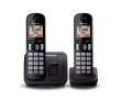   PANASONIC Telefon, vezeték nélküli, telefonpár, PANASONIC "KX-TGC212PDB Duo, fekete