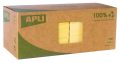   APLI Öntapadó jegyzettömb, 75x75 mm, 100 lap, újrahasznosított, APLI "Classic", sárga