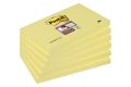   3M POSTIT Öntapadó jegyzettömb csomag, 76x127 mm, 6x90 lap, 3M POSTIT "Super Sticky", kanári sárga