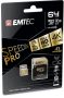   EMTEC Memóriakártya, microSDXC, 64GB, UHS-I/U3/V30/A2, 100/95 MB/s, adapter, EMTEC "SpeedIN"