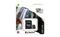   KINGSTON Memóriakártya, microSDXC, 128GB, CL10/UHS-I/U1/V10/A1, adapter, KINGSTON "Canvas Select Plus"