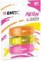  EMTEC Pendrive, 16GB, 3 db, USB 2.0, EMTEC "C410 Neon", narancs, citromsárga, rózsaszín