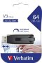  VERBATIM Pendrive, 64GB, USB 3.2, 80/25 MB/s, VERBATIM "V3", fekete-szürke