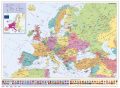   STIEFEL Falitérkép, 70x100 cm, fémléces, Európa országai és az Európai Unió, STIEFEL