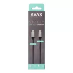   AVAX Töltőkábel, USB-C - USB-C, 60W, 1,5 m, AVAX "CB302G", acélszürke
