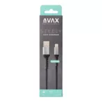   AVAX Töltőkábel, USB-A - lightning (Apple), 20W, 1,5 m, AVAX "CB314 Steel", acélszürke