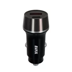 AVAX Autós töltő, USB-C, USB-A, AVAX "CC340B", fekete