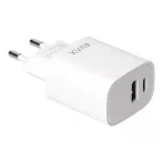   AVAX Hálózati töltő, USB-A + USB-C, 20W, AVAX "CH320 Speedy", fehér