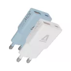   AVAX Hálózati töltő, GaN, USB-A + USB-C, AVAX "CH6411 Nano Slim", 2 db, fehér + világoskék