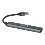   AVAX USB 3.0 elosztó-HUB, 4 port, USB 3.0, AVAX "HB600", fekete