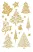 AVERY ZWECKFORM Matrica, papír, 1 ív, 76x120 mm, AVERY ZWECKFORM, "Z-Design No.52273", arany fenyőfák