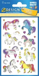 AVERY ZWECKFORM Matrica, papír, 1 ív, 76x120 mm, AVERY ZWECKFORM, "Z-Design No.53222", unikornis