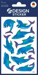 AVERY ZWECKFORM Matrica, papír, 2 ív, 76x120 mm, AVERY ZWECKFORM, "Z-Design No.53444", csillogó delfinek