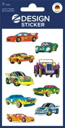 AVERY ZWECKFORM Matrica, papír, 3 ív, 76x120 mm, AVERY ZWECKFORM, "Z-Design No.53882", színes autók