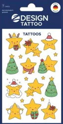 AVERY ZWECKFORM Matrica, tetoválás, 1 ív, 76x120 mm, AVERY ZWECKFORM, "Z-Design No.54153",  csillagok