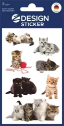 AVERY ZWECKFORM Matrica, papír,  3 ív, 76x120 mm, AVERY ZWECKFORM, "Z-Design No.55971", játékos kölyök cicák