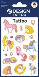 AVERY ZWECKFORM Matrica, tetoválás, 1 ív, 76x120 mm, AVERY ZWECKFORM, "Z-Design No.56681", csillámos lovak