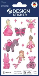 AVERY ZWECKFORM Matrica, papír, 1 ív, 76x120 mm, AVERY ZWECKFORM, "Z-Design No.57391", rózsaszín tündér világ