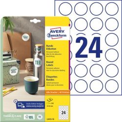 AVERY ZWECKFORM Etikett, univerzális, 40 mm, kör, AVERY ZWECKFORM, 240 etikett/csomag AVERY ZWECKFORM Etikett, univerzális, 40 mm, kör, AVERY ZWECKFORM, 240 etikett/csomag