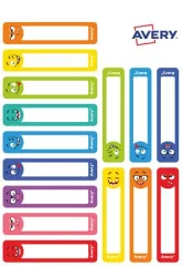 AVERY ZWECKFORM Etikett, tollcímke, 50x10 mm, kézzel írható, AVERY ZWECKFORM, vicces-színes, 30 etikett/csomag