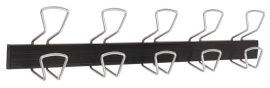 ALBA Ruhafogas, fali, fém, 5db fém akasztóval, ALBA, fekete/ezüst ALBA Ruhafogas, fali, fém, 5db fém akasztóval, ALBA, fekete/ezüst