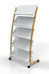 ALBA Katalógustartó, mobil, 5x3 rekeszes, ALBA, fa/fehér ALBA Katalógustartó, mobil, 5x3 rekeszes, ALBA, fa/fehér