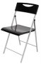   ALBA Összecsukható szék, fém és műanyag, ALBA "Smile", fekete
