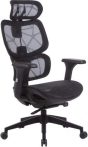   . Irodai forgószék, hálós ülőlap és háttámla, fekete műanyag lábkereszt, "Humantech", fekete