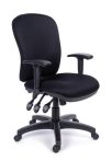   MAYAH Irodai szék, állítható karfával, fekete gyöngyszövet-borítás, fekete lábkereszt, MAYAH "Super Comfort"