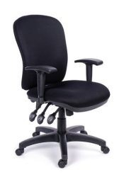 MAYAH Irodai szék, állítható karfával, fekete gyöngyszövet-borítás, fekete lábkereszt, MAYAH "Super Comfort"