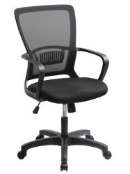 MAYAH Irodai szék, karfás, fekete szövetborítás, feszített hálós háttámla, fekete lábkereszt, MAYAH "Vega", fekete