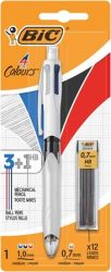 BIC Golyóstoll, háromszínű, nyomósirónnal egyben, BIC "4 Colours" + grafitbél BIC Golyóstoll, háromszínű, nyomósirónnal egyben, BIC "4 Colours" + grafitbél