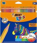   BIC Színes ceruza készlet, BIC KIDS "Evolution Stripes", 24 különböző szín