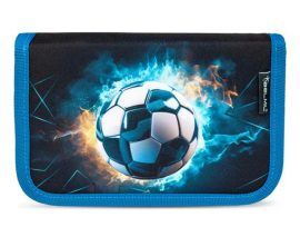 BELMIL Tolltartó, klapnis, cipzáras, BELMIL "Fire Footbal", fekete-kék, foci BELMIL Tolltartó, klapnis, cipzáras, BELMIL "Fire Footbal", fekete-kék, foci
