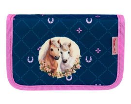 BELMIL Tolltartó, klapnis, cipzáras, BELMIL "Meet your Horses", kék-rózsaszín, lovak BELMIL Tolltartó, klapnis, cipzáras, BELMIL "Meet your Horses", kék-rózsaszín, lovak