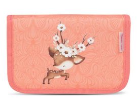 BELMIL Tolltartó, klapnis, cipzáras, BELMIL "Cute Doe", barackszín, őzike BELMIL Tolltartó, klapnis, cipzáras, BELMIL "Cute Doe", barackszín, őzike