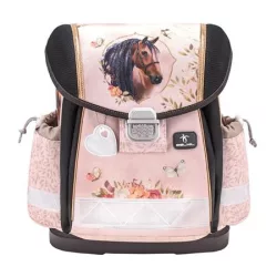 BELMIL Iskolatáska, fémcsat, BELMIL "Classy Horse Chestnut", lovacska