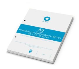 BOXER Gyűrűs könyv betét, A5, vonalas, 50 lap, BOXER, fehér BOXER Gyűrűs könyv betét, A5, vonalas, 50 lap, BOXER, fehér