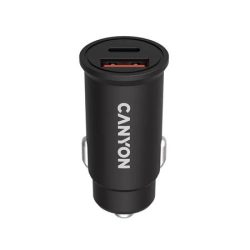 CANYON Autós töltő, USB-C/USB-A, QC 3.0 18W, PD 30W, CANYON "C-20B03" CANYON Autós töltő, USB-C/USB-A, QC 3.0 18W, PD 30W, CANYON "C-20B03"