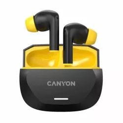 CANYON Fülhallgató, TWS vezeték nélküli, Bluetooth 5.4, CANYON "Hexagon 7", fekete-sárga