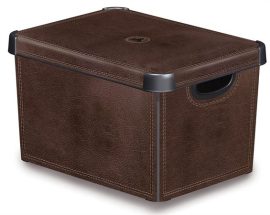CURVER Tárolódoboz, tetővel, 22 l, bőrhatású, CURVER " Deco L" CURVER Tárolódoboz, tetővel, 22 l, bőrhatású, CURVER " Deco L"