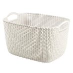 CURVER Kötött hatású kosár, L méret, CURVER "Knit", fehér CURVER Kötött hatású kosár, L méret, CURVER "Knit", fehér