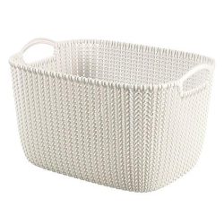 CURVER Kötött hatású kosár, L méret, CURVER "Knit", fehér CURVER Kötött hatású kosár, L méret, CURVER "Knit", fehér