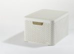 CURVER Rattan hatású kosár tetővel, 30l, törtfehér, CURVER "Style L" CURVER Rattan hatású kosár tetővel, 30l, törtfehér, CURVER "Style L"